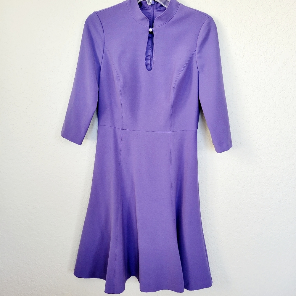 White House Black Market Purple Flare Dress - Size 2